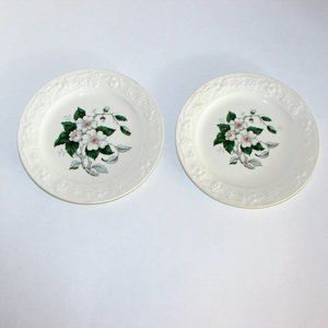 Vintage Georgian China Hawthorne Bread Plates Homer Laughlin Eggshell Embossed